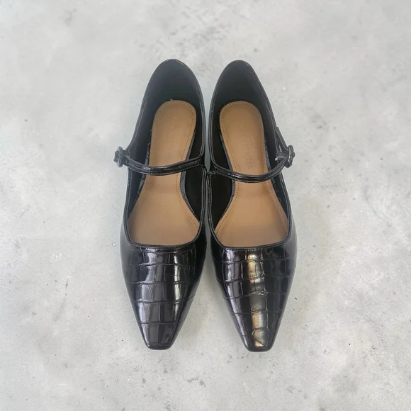 Who What Wear Black Crocodile Flats - Picture 5 of 5